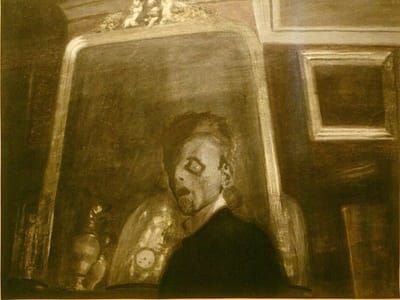 Artwork Title: Self Portrait in front of a Mirror