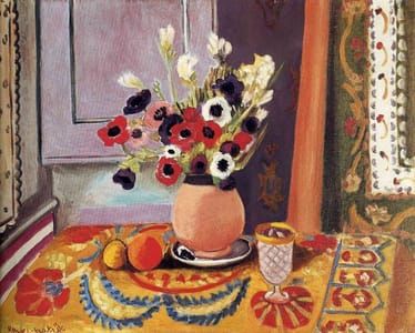 Artwork Title: Anemones in an Earthenware Vase