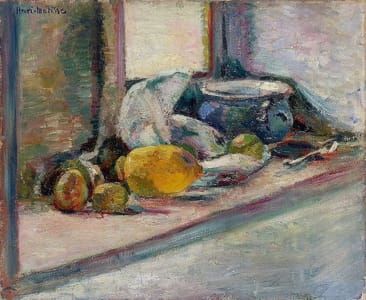 Artwork Title: Blue Pot and Lemon