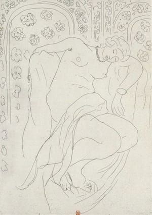 Artwork Title: Figure endormie sur fond de moucharabiah