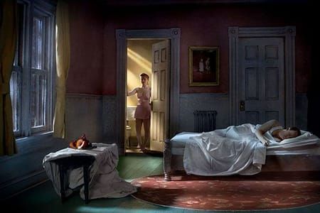 Artwork Title: Pink Bedroom (Still Life At Night)