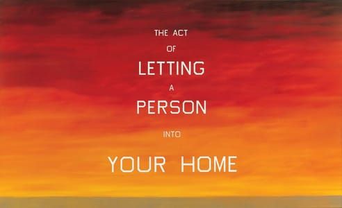 Artwork Title: The Act of Letting a Person into Your Home