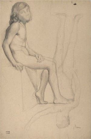 Artwork Title: Études académiques, jeune homme (recto/verso), c