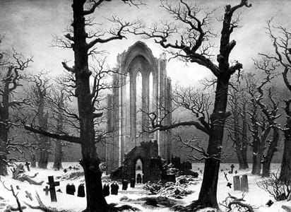 Artwork Title: Monastery Graveyard In The Snow