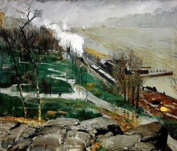 Artwork Title: Rain on the River