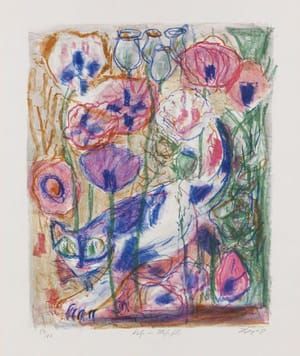 Artwork Title: Cat in the Poppy Field