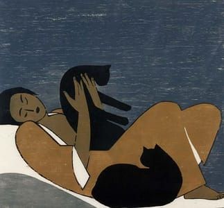 Artwork Title: Woman and Cats