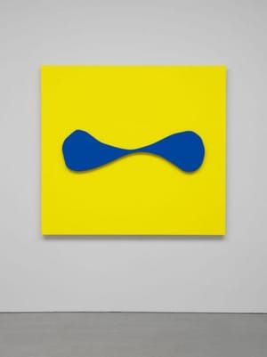 Artwork Title: Blue relief over yellow