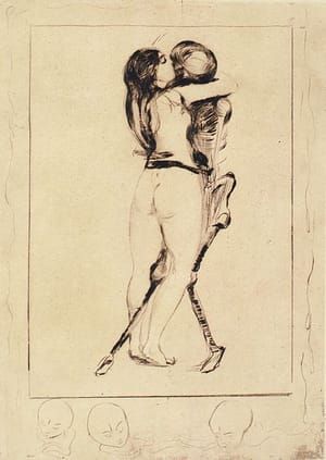 Artwork Title: Death and the Maiden (Woman and Skeleton)
