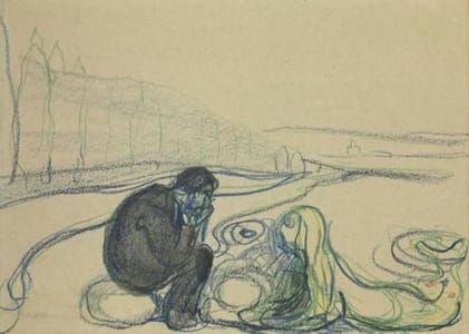 Artwork Title: Melancholy Man and Mermaid