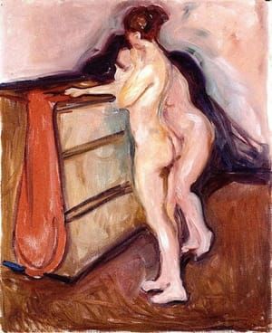 Artwork Title: Two Nudes Standing by a Chest of Drawers