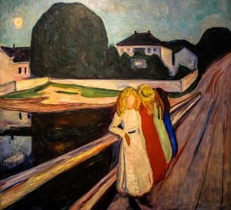 Artwork Title: Four girls on the bridge
