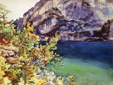 Artwork Title: Lake Scene (also known as Lake Louise, Canadian Rockies)