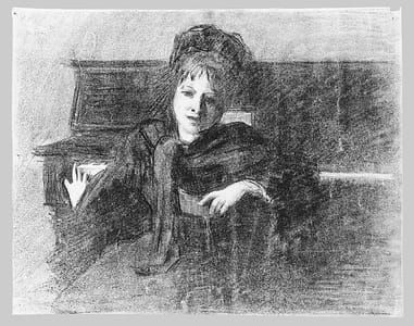 Artwork Title: Woman Seated before Piano (from Scrapbook)