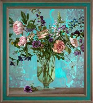 Artwork Title: Roses and turkoois