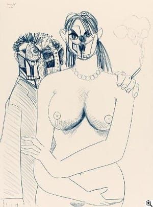 Artwork Title: Rodrigo smoking with his girlfriend