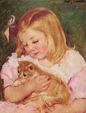 Artwork Title: Sara Holding a Cat