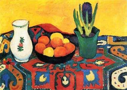 Artwork Title: Hyacinths, fruit and carpet