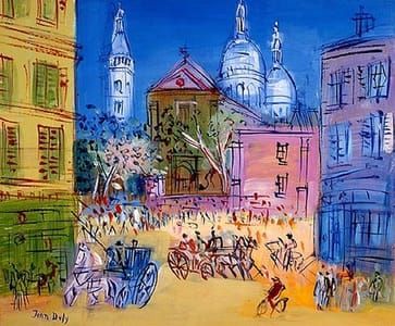 Artwork Title: L'eglise Saint-pierre De Montmarte Et Le Sacre-coeur