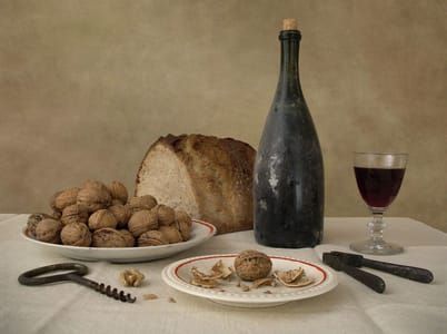 Artwork Title: Noix, Pain Et Vieux Vin