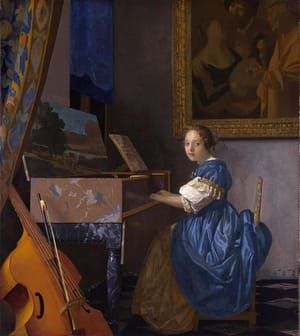 Artwork Title: thumbnail A Young Woman seated at a Virginal