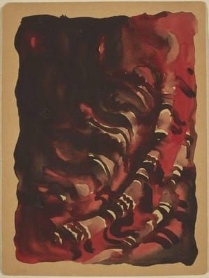 Artwork Title: Untitled (Abstraction) Red and Black Headache