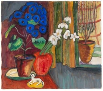 Artwork Title: Blaue Blume (Narzissen mit Zinerarie) (Blue flowers (Narcissus with Cineraria))