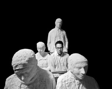 Artwork Title: George Segal with some of his works
