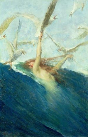 Artwork Title: A Mermaid Being Mobbed by Seagulls