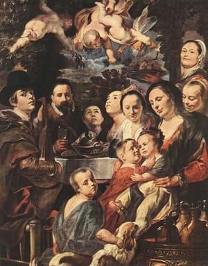 Artwork Title: Self Portrait among Parents, Brothers and Sisters