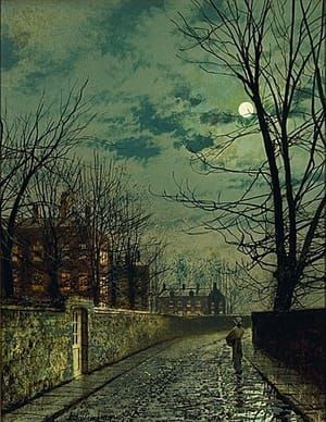 Artwork Title: A Moonlit Street After Rain