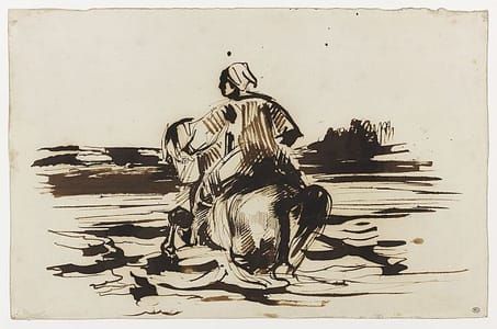 Artwork Title: Cavalier Arabe Traversant Un Gué