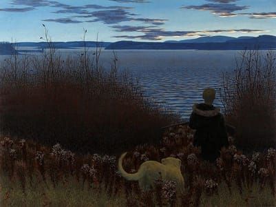 Artwork Title: Dog, Boy, and St. John River