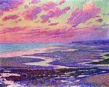 Artwork Title: Plage à Marée Basse à Ambleteuse, Le Soir