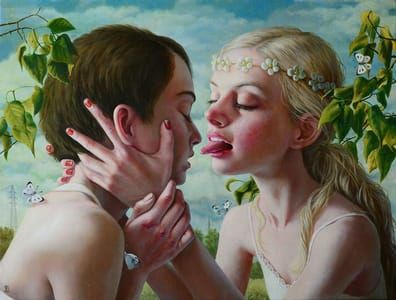 Artwork Title: Kissing Lessons Behind The School Shed
