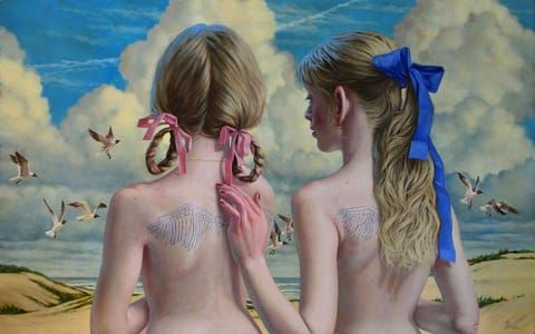 Artwork Title: Two Wounded Angels On The Beach