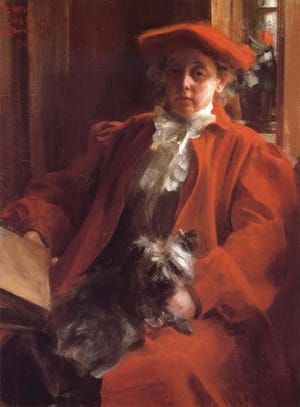 Artwork Title: Emma Zorn Och Hunden Mouche (Emma Zorn And Mouche, The Dog)