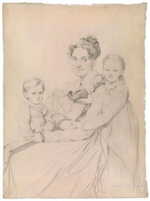 Artwork Title: Frau Reinhold and Her Daughters, Susette-Marie and Marie-Auguste-Friederike