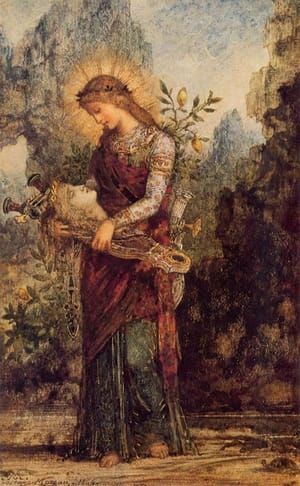 Artwork Title: Thracian Girl Carrying the Head of Orpheus on his Lyre