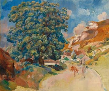 Artwork Title: Le grand arbre au bord de la route (The big tree by the road)