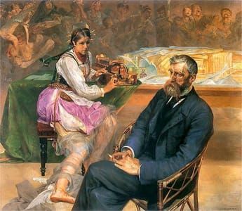 Artwork Title: Portret Adama Asnyka z muzą