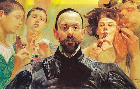 Artwork Title: Seductive melody (Self Portrait with Playboys)