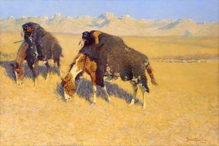 Artwork Title: Indians Simulating Buffalo