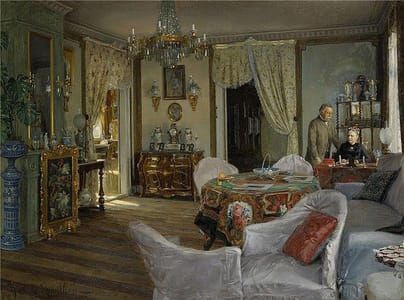Artwork Title: In the salon: Minna and Carl Fredrik von Malmborg