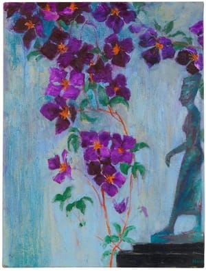 Artwork Title: Figur und Clematis