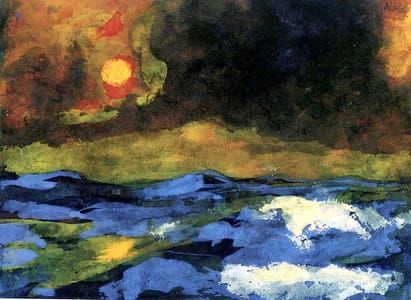 Artwork Title: Meer mit gelber Sonne (Sea with Yellow Sun)