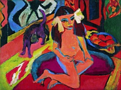 Artwork Title: Girl with Cat, Fränzi