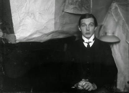 Artwork Title: Self-portrait in the live-in studio in Berlin-Friedenau