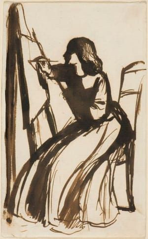 Artwork Title: Elizabeth Siddal Seated at an Easel