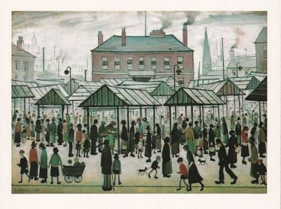 Artwork Title: Market Scene, Northern Town